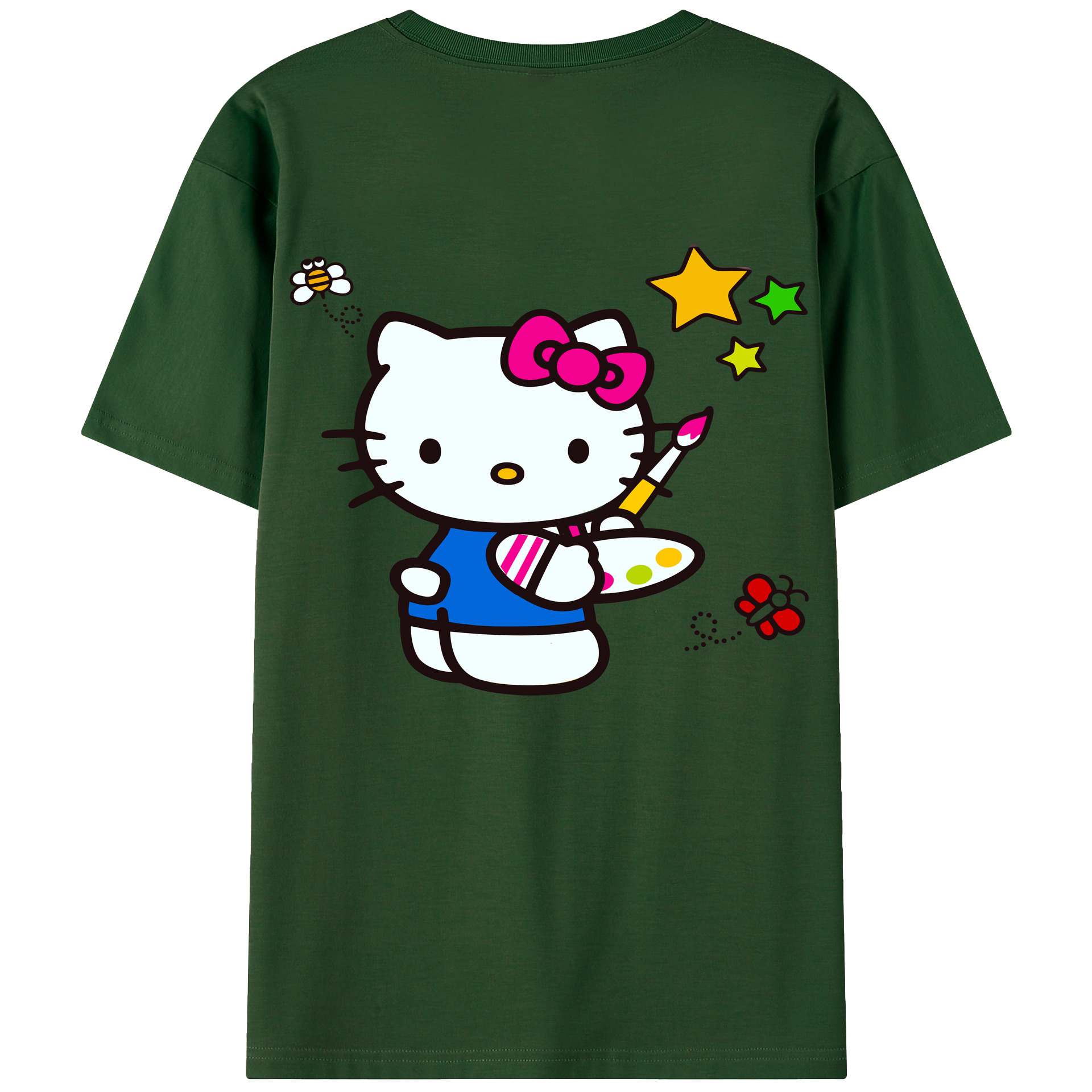 （画像用） Hello Kitty ハローキティ 綿100％半袖Tシャツ（背面プリント）